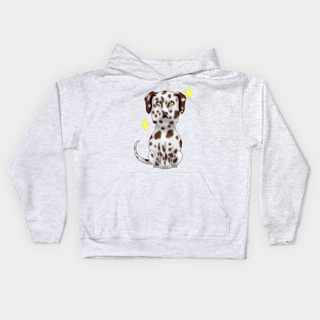 Brown dalmatian Kids Hoodie by LemonFur